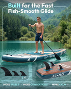 10'6''x33''Inflatable Stand Up Paddle Board, 400lbs Extra Wide Blow Up Paddle Board with Kayak Seat, Premium SUP Accessories Kit & Backpack, Non-Slip Stable Deck Boat for Yoga Fishing Surf
