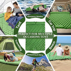 Double Sleeping Pad: Self Inflating Camping Pad Mattress for Backpacking & Outdoor Trips | 4" Thick for Ultimate Comfort | Lightweight & Compact | Sleeping Mats for Beachs, Hiking & Car Travel