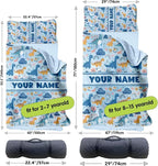 Personalized Toddler Nap Mat for Preschool, Custom Name Kids Sleeping Bag for Daycare, Kindergarten Roll Up Sleeping Mat with Removable Pillow and Soft Blanket, Fun Themes for Boys & Girls