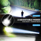 Rechargeable LED Flashlights High Lumens - 10,000LM Super Bright Flash Light with 6 Modes, Powerful Handheld Linternas for Home, Camping（2 Packs）