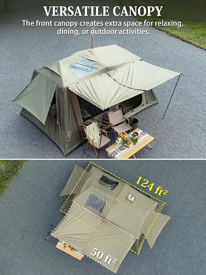MC TOMOUNT Inflatable Tents for Camping, 6/8/10 Person Large Family Blow Up Camping Tent with Hand Pump, Easy Setup Air Glamping Tent for Outdoor Picnic Party