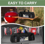 22" Upgraded Grill Tools Storage Bag, BBQ Utensil Holder with Pockets, Carry Bag for Outdoor Camping & Hiking BBQ, Gift for Men