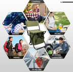 Jerify 2 Pcs Fishing Chair with Cooler Bag Multi-Function Foldable Compact Fishing Stool Hunting Chair Portable Backrest Stool with Folding Backpack for Finishing Camping Hunting Travel(Green)
