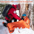 Emergency Sleeping Bag with Whistle, Portable Emergency Survival Bag, Lightweight Pocket Size Emergency Sleeping Bag, Waterproof Thermal Bivy Sack for Camping, Hiking