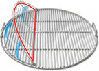 SnS Grills Slow ‘N Sear EasySpin Charcoal Grill Cooking Grate - Compatible with Weber and Other Grills, 2-Zone Stainless Steel Hinged Replacement - Tailgating & Backyard Cooking - 26” Inches