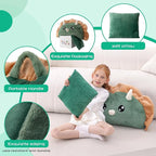 70" 4.2lbs Dinosaur Thickened Kids Nap Mat for Preschool, Daycare,Kindergarten,Soft Washable for Boys and Girls, 2-in-1 Stuffed Animals Sleeping Bag and Pillow, Sleep Sack for Toddlers