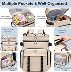 Weitars Insulated Cooler Backpack,Double Deck Waterproof Soft Cooler Bag,Backpack Coolers Leak Proof Lunch Backpack for Men Women for Travel,Camping,Picnic,Beach,Picnic,Outdoor 31L/52 Can