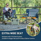 Timber Ridge XXL Extra Wide Foldable Directors Chair with Side Table, 500 lbs Heavy Duty Camping Chairs for Adults, Oversized Folding Lawn Chair for Lawn Beach Sports Outdoor, Blue