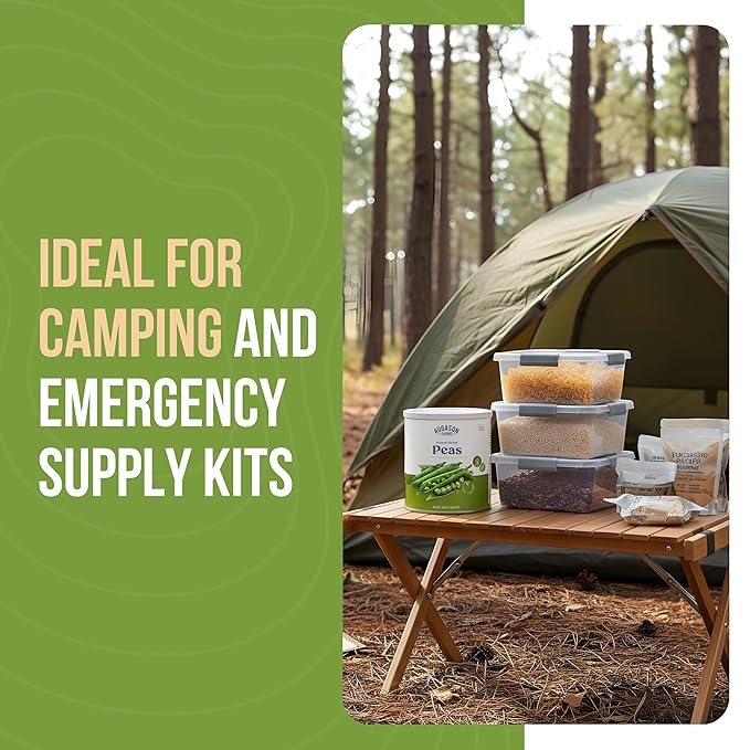 Augason Farms Freeze-Dried Peas Emergency Food Supply, 30 Servings, 30 Year Shelf Life, Great for Cooking, Side Dishes, and Snacks - Dehydrated Meals, Survival Food Camping Essentials Can