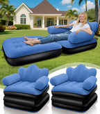 Blow Up Pull Out Couch with Headboard,Inflatable Couch with Flocked Surface,Folding Inflatable Chair for Adults,Portable Air Sofa Bed,Durable Air Couches,Inflatables couches for Camping-2pcs