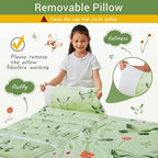 Toddler Nap Mat with Pillow and Blanket, Extra Large Rolled Napping Mats,Slumber Bags for Boys Girls,Kids Sleeping Bag for Daycare, Preschool Travel Camping
