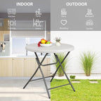 ZenStyle Folding Table, Indoor Outdoor Portable Plastic Dining Card Table Utility Bar Table for Camping Dining Wedding Event Party, White (Round, 32"x32")
