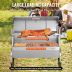 VEVOR Rotisserie Grill with Hooded Cover Roaster, 46 Inch 198Lbs Capacity, BBQ Outdoor Pig Lamb Rotisserie Roaster, Electric 52W Motor Stainless Steel Roasterfor Camping Outdoor Barbecue