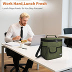 Tirrinia Insulated Large Lunch Bag for Women Men, Leakproof Lunch Box Containers for Adults, Work, School, Soft Lunchbox for Kids, Boys, Adult Cooler Bag for Picnic, Hiking,Beach