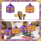 12 Sets Religious Easter Crafts Bulk Christian Cross Lanterns Crafts with LED Lights Glitter Cross Tissue Paper Lanterns for Easter Church VBS Sunday School Classroom Activities