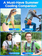 10000PRM Portable Waist Clip Fan, Up to 20Hrs Mini Personal Fan Rechargeable, Belt Clip on Waist Portable Cooling Fans for Camping, Outdoor, Jobsite - Green