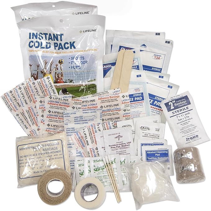 Team Sport First Aid and Safety Kit, Stocked with Essential First aid Components for Emergencies Resulting from Outdoor and Team Sports Activities