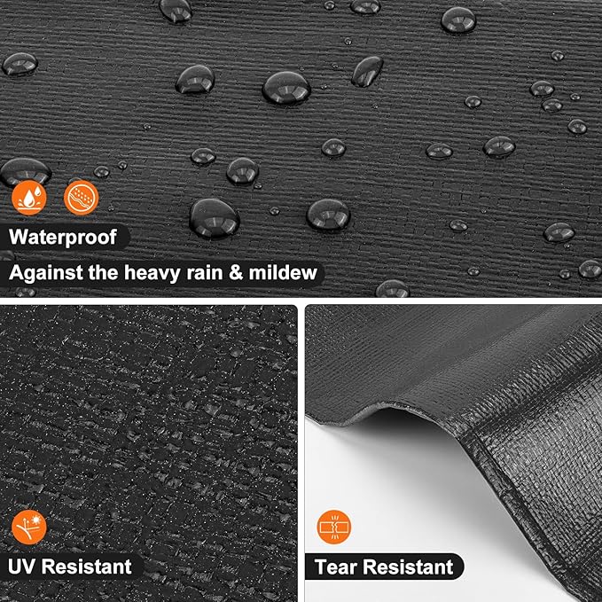 Tarp 12x20 Feet, 8 Mil Large Waterproof Tarps Heavy Duty with Grommets Every 23.6", Thick Plastic Tarp, UV Resistant Tear&Fade Resistant, Reinforced Edges for Outdoor Pool Camp Tent