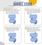 Double Barrel Stove Kit – Perfect For 30 to 55 Gal Drum Wood Stove Kit - Heavy Duty Steel Barrel Camp Stove Kit w/Stove Door - DIY Oil Barrel Stove Kit Heat for Winters in Workshop, Cabin, Garage
