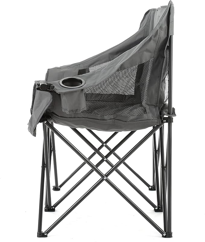 ARROWHEAD OUTDOOR Portable Folding Double Duo Camping Chair Loveseat w/ 2 Cup & Wine Glass Holder, Carrying Bag, Supports up to 500lbs
