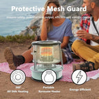 Kerosene Heater for Indoor & Outdoor Use, 9000 BTU 4.6L Portable Non Electric Stove with Fuel Gauge, Cordless Kerosene Space Heaters for Camping, Garage, Basement, Emergency Oil Heater, Green