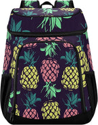 Tropical Pineapples Fruits Cooler Backpack Insulated Leak Proof Beach Cooler Bag Soft Lunch Picnic Hiking Camping Backpack Cooler
