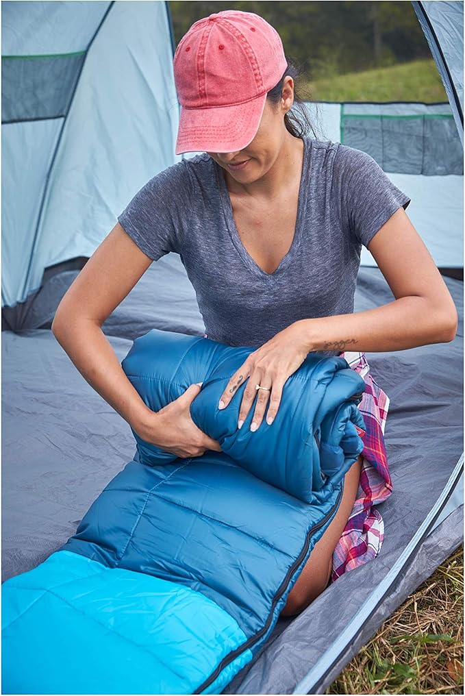 Coleman Kompact Sleeping Bag, Indoor/Outdoor Lightweight Sleeping Bag for Adults, 20°F/30°F/40°F Options for Camping, Hiking, Backpacking with Included Compression Sack