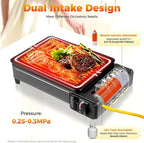 Portable Gas Grill Butane Stove, Camping Stoves with Grilling Net & Carry Case, Tabletop BBQ Grill Butane Camping Stove, Outdoor Gas Stove for Camping, Travel, Trekking