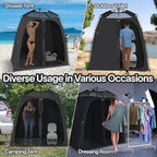 EighteenTek® Shower Tent Camping, 2-Room Portable Changing Room, Outdoor Shower Enclosure, Pop Up Privacy Tent Shelter with Floor & Doors, Waterproof & Lightweight, Camping Toilet Bathroom