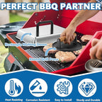 SafBbcue Round Cast Iron Smash Burger Grill Weight Press & Griddle Steamer Melting Dome Basting Cover for Blackstone Flat Top Grills Accessories, 14" Rectangular Stainless Steel Grill Basting Cover