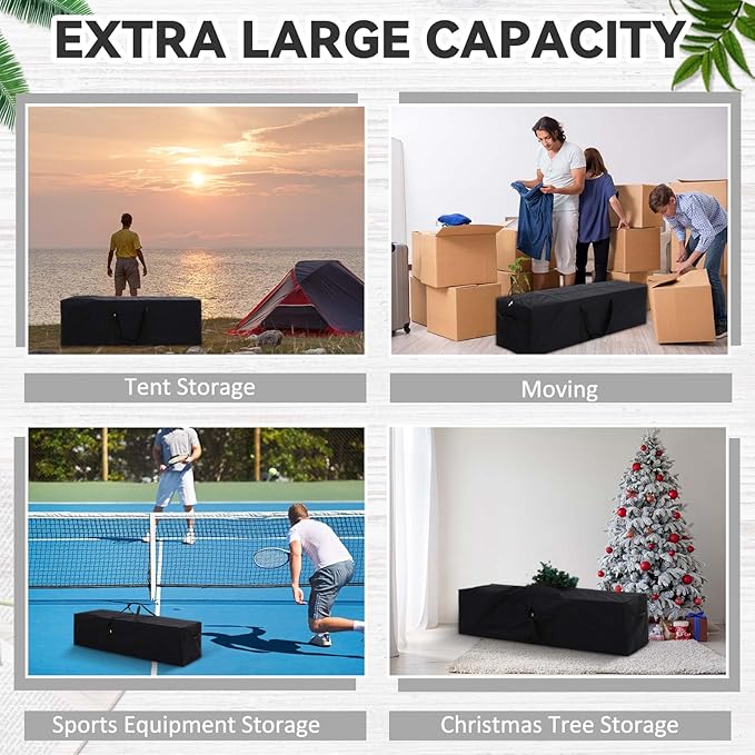 42 x 15 x 15 Inch, 154 L Extra Large Duffle Bag Camping Tent Storage Bag Heavy Duty Waterproof Sports Equipment Carrying Case for Tent Pole Travel Canopy Hammock Tripod Fishing Outdoor Moving