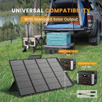400 Watts Foldable Solar Panel, Luggable & Durable, Portable 400W Solar Charger Complete with Adjustable Stand Case, 40V Waterproof for Off-Grid Camping RV/Campervan Solar Generator