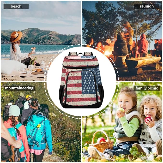 Cooler Backpack Leakproof Backpack Cooler Insulated Lunch Cooler Bag 30 Cans Camping Coolers for Beach Camping Hiking