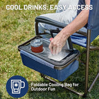 Timber Ridge XXL Oversized Directors Chair 600lbs - Heavy Duty Camping Chair with Cooler Bag & Table, Portable Folding Chair with Wide Seat for Tailgating, Patio, Outdoor - Blue
