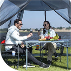 KingCamp Oversized Camping Folding Chair, Heavy Duty 450 LBS with Folding Camping Table, Aluminum Roll-Up Camp Table for 6-8 Person