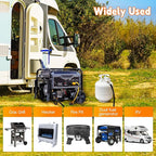 GasSaf 2 Stage Propane Regulator, QCC 1 and 3/8" Female NPT Connection for RV, Generator, Camp Stove, Gas Grill, Heater - No Propane Hose
