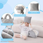 70" 4.2lbs Elephant Thickened Kids Nap Mat for Preschool, Daycare,Kindergarten,Soft Washable for Boys and Girls, 2-in-1 Stuffed Animals Sleeping Bag and Pillow, Sleep Sack for Toddlers