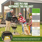 40"x 40" Fire Pit Mat - Fireproof & Heat Resistant Wood Stove Mat for Deck, Patio, Lawn - Fiberglass Insulation Floor Protector for Camping, BBQ, Tent Stoves