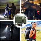 Leelosp 9 Pieces Hand Crank Flashlight Solar Powered Flashlight for Emergencies Dynamo Rechargeable LED Survival Light for Outdoor Sports Hiking Camping (Green)