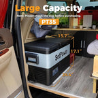 Setpower PT35 Car Refrigerator with AC Adapter,35L Dual Zone Portable Freezer,12 Volt Refrigerator Electric Cooler for Car camping, RV,Truck,Vehicles,Travel and Home Use,12/24V DC & 110/240V AC,0℉-50℉