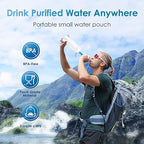 Waterdrop Gravity Water Filter Straw, Camping Water Filtration System, Water Purifier Survival for Travel, Backpacking and Emergency Preparedness, 1.5 gal Bag, 5 Stage Filtration