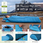 ATEPA Down Sleeping Bag for Adults, Recycled Ultralight 35°F 40°F 45°F 50°F 650FP / 700FP 3 Season Compact Sleeping Bags with Compression Sack for Backpacking Camping Hiking, Can Be Attached to Pad