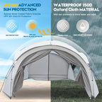 Large Beach Canopy Tent 14 X 14ft, UPF 50+ Pop Up Sun Shelter for 8-10 Person, Portable Beach Sun Shade with Side Walls for Camping, Fishing, Backyard, Fishing, Parties, Picnics