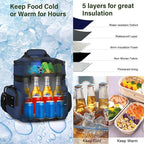 Expandable Tactical Lunch Box, Large Insulated Lunch Cooler Bag Heavy Duty Leakproof Lunch Pail for Men Adults Work Office Outdoor Picnic Trips,16L,Blue