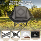 CAMPHILL Folding Camping Chair,Oversized Portable Camping Chair with Cup Holder,Heavy Duty Padded Lawn Chair for Camping, Tailgates, Beach, and Sports