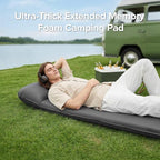 Self-Inflating Sleeping Pad for Camping, 3.1" Ultra-Thick Outdoor Camping Mat with Pillow & 9.5 R-Value, Insulated All-Season Foam Sleeping Pad for Camping Travel Tent Car,Gray