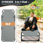 MOPHOTO Folding Lounge Chair 5-Position, Folding Cot, Portable Outdoor Chaise Lounge Chair for Sun Tanning, Perfect for Pool Beach Patio Sunbathing