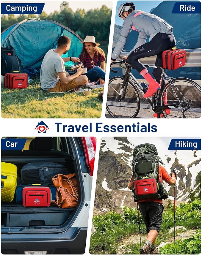500 PCS First Aid Kit for Car Home Businesses, Well-Organized Emergency Kit, Survival Trauma Waterproof First Aid Kits for Travel Camping Home College Dorm Essential Supplies