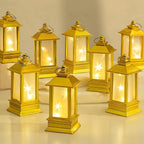 Gold Lanterns Decorative Indoor: 24 Pcs Starlight Mini LED Lantern for Centerpiece Table Decorations Halloween Christmas Wedding Party Camping Decor