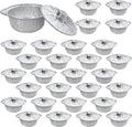 28 Pcs Disposable Aluminum Pot with Lid Round Foil Pans for Cooking, Baking, and Heating Food Container for Vacation, Camping, and Party Supplies (33.8 oz)